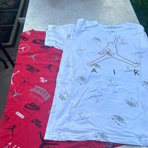 Nike Air Jordan T-shirts one white and one red Jumpman t-shirts